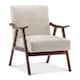 image 1 of Faux Leather Suede Cream Selma Accent Chair