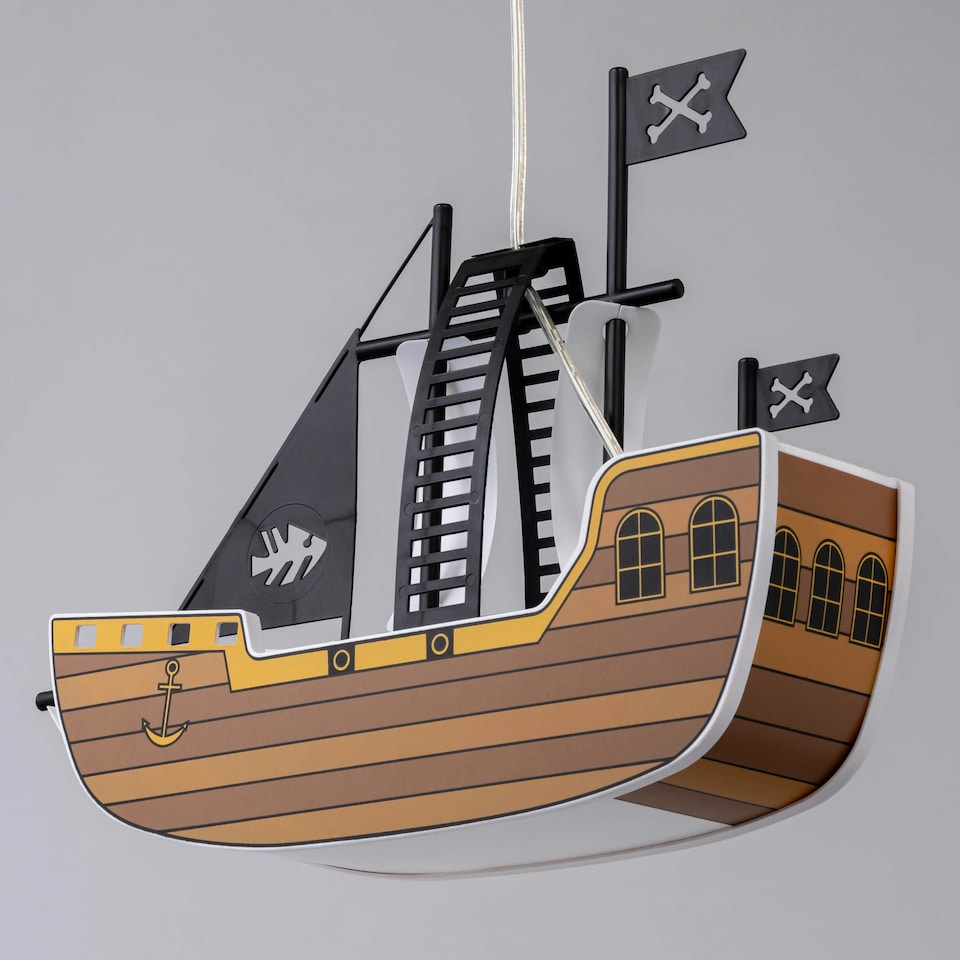 image 1 of BHS Glow Pirate Ship Ceiling Pendant Light, Brown