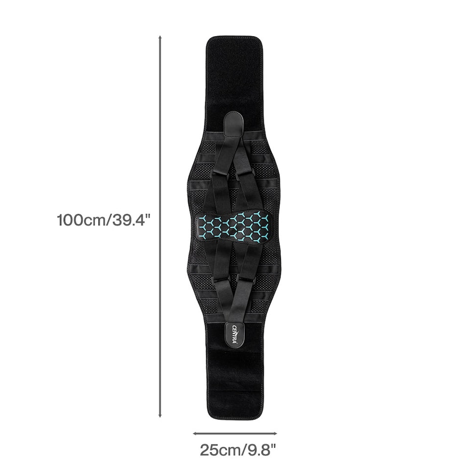 image 1 of Centra Back Support Belt Lower Back Pain Relief Breathable 3D Lumbar 7 Stays | Black | M
