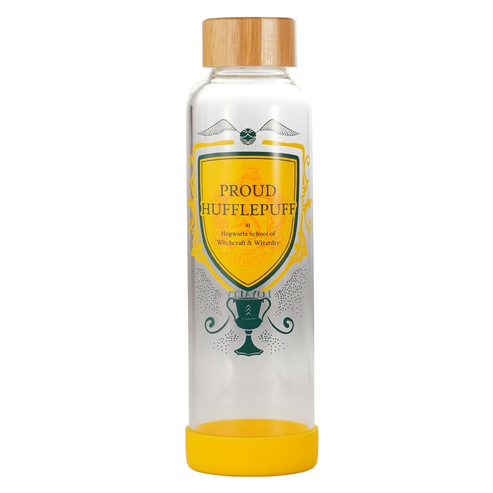 image 1 of Water Bottle Glass (500ml) - Harry Potter (Proud Hufflepuff)