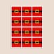 image 3 of Christmas Santa Belt Square Stickers 65mm - Sheet of 12
