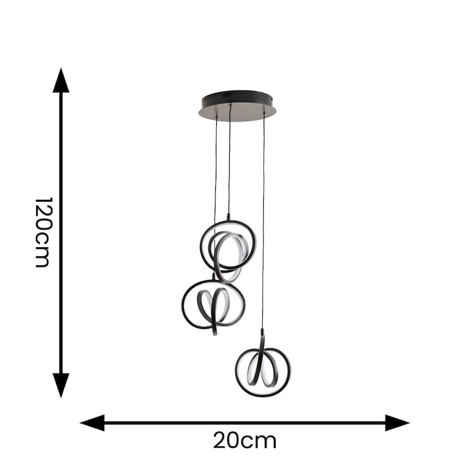 image 1 of ValueLights Infinity Black Loop Cluster Integrated LED Ceiling Light | Black