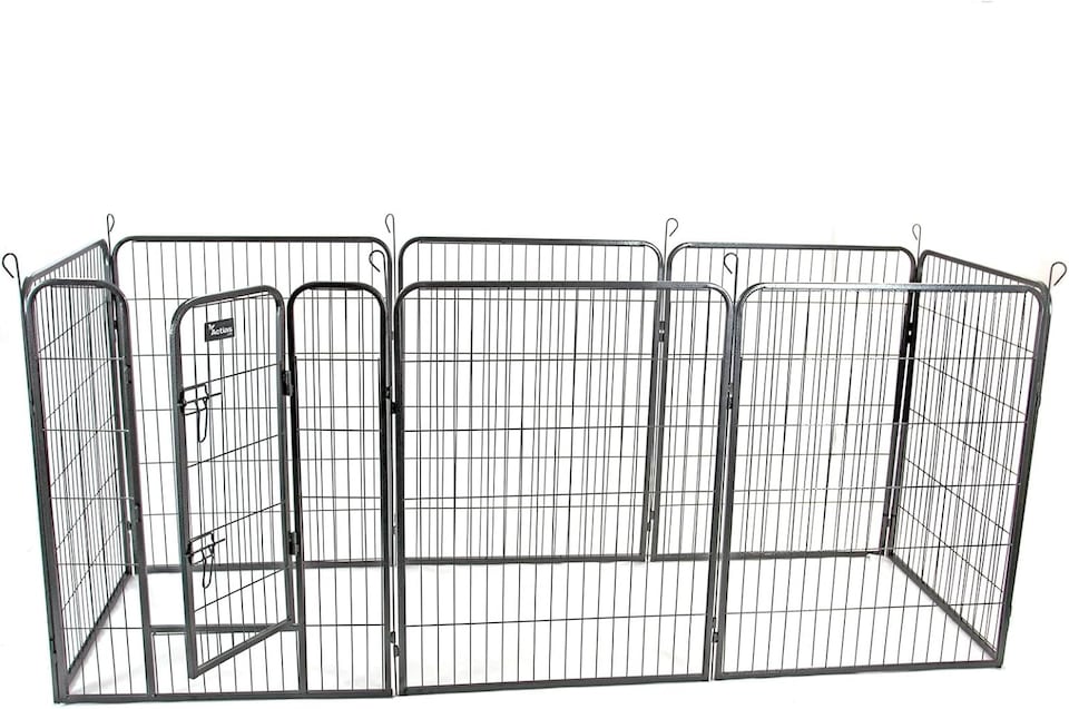 image 1 of Actiaspet - Heavy Duty 8-Panel Metal Playpen with Door, Large 100cm Height
