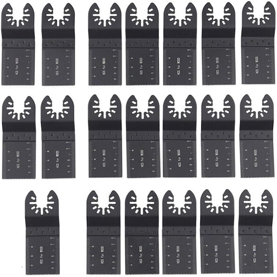 image 1 of 20pc Oscillating Multi Tool Saw Set Blade Metal Wood PVC Cutter