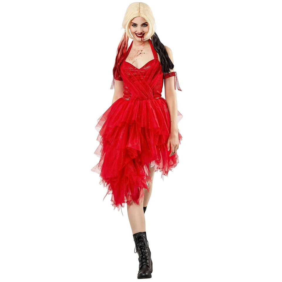 image 1 of Suicide Squad Womens/Ladies Harley Quinn Costume Dress Set - Red - 14 UK - 16 UK One Size