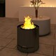 image 8 of Outsunny Outdoor Round Fire Pit with Ash Tray and Fire Poker, Black