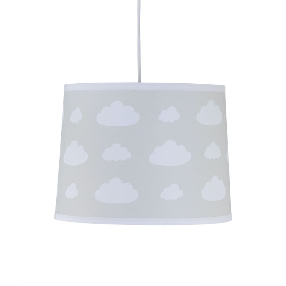 image 1 of Clouds - Light Grey Easy Fit Fabric Pendant Shade | Grey | Large | 1