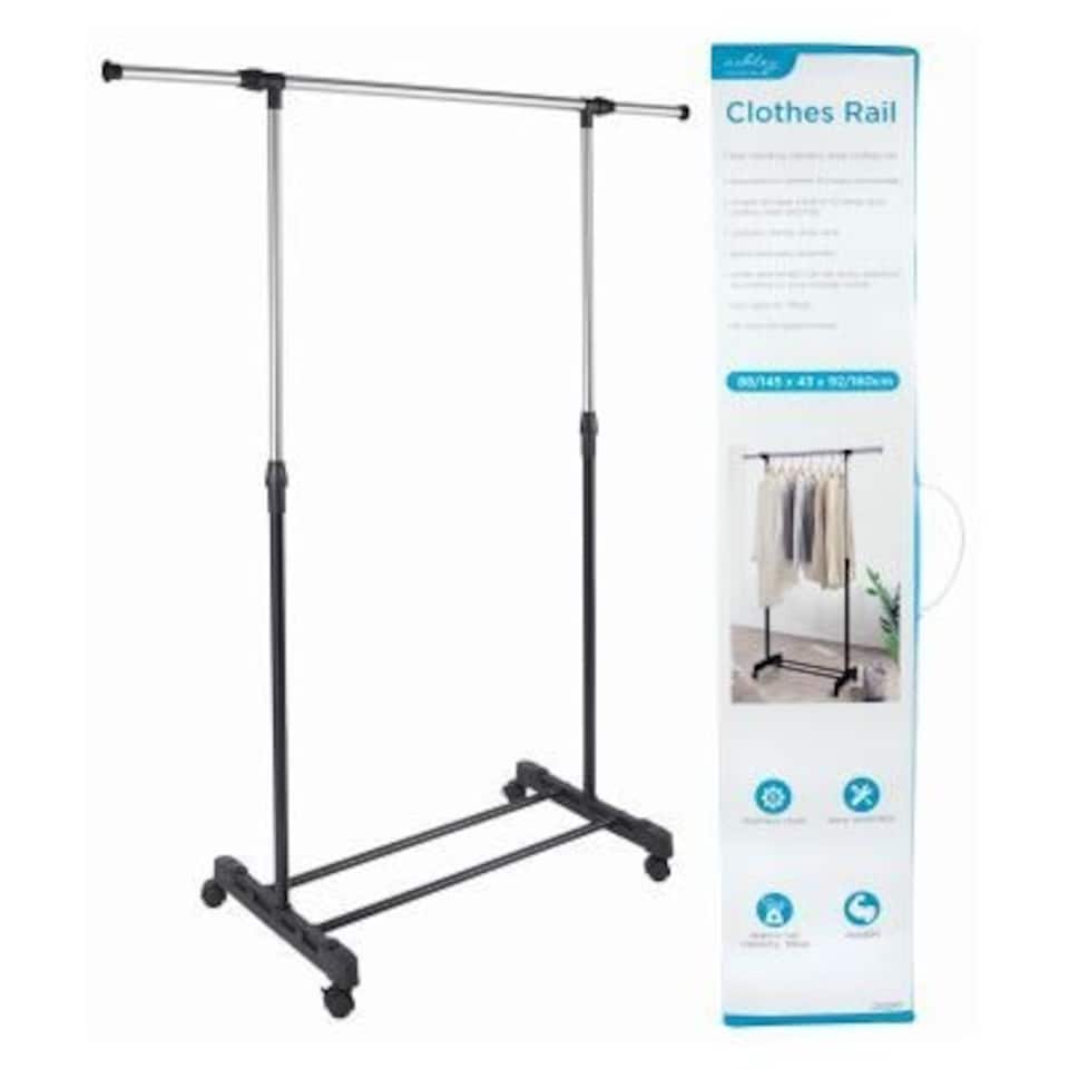 Ashley Adjustable Clothes Rail - Black Black | One Size