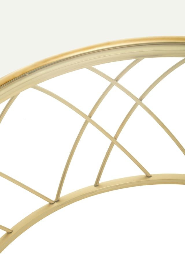 image 1 of Interiors by Premier Luxurious Gold Coffee Table, Gold Metal and Glass Coffee Table, Geometric Metal Base Modern Coffee Table | Gold