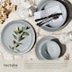 image 5 of Dinner Set Mare in Glazed Stoneware for 6 People, Microwave- and Dishwasher-Safe | Grey | grey | 1