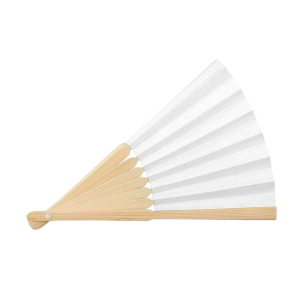 image 1 of MidOcean Fanny Bamboo Handheld Fan - White - One Size