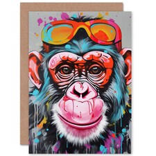 Chimp Graffiti Pop Kids Child Kids Birthday Card