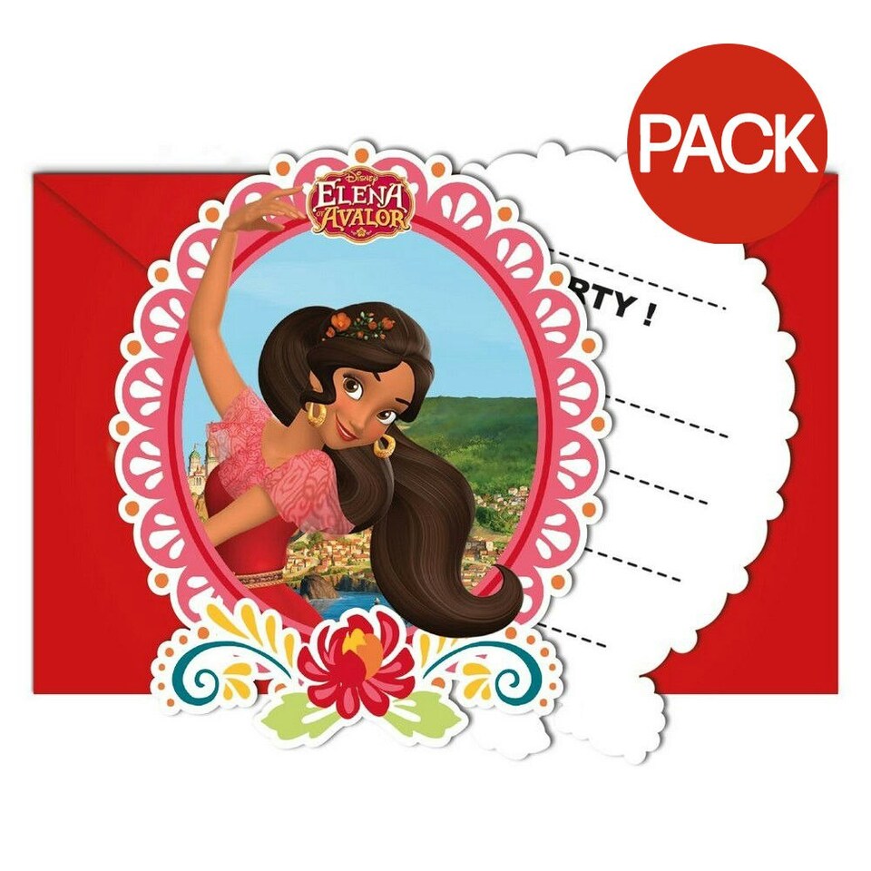 Elena Of Avalor Invitations (Pack of 6) - Red - One Size