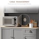 image 4 of HOMCOM 180cm Kitchen Cupboard with 6 Doors, Modern Kitchen Storage Cabinet with Microwave Oven Countertop, Drawer, Adjustable Shelves and Cable Hole, Grey | Grey | Grey