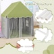 image 6 of COSTWAY Kids Playhouse Tent w/ Washable Mat & Star Lights-Green