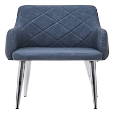 Interiors By Premier Dark Grey And Chrome Dining Chair, Armchair For Hallway, Decent Decorative Chair, Mid-century Lounge Chair Grey