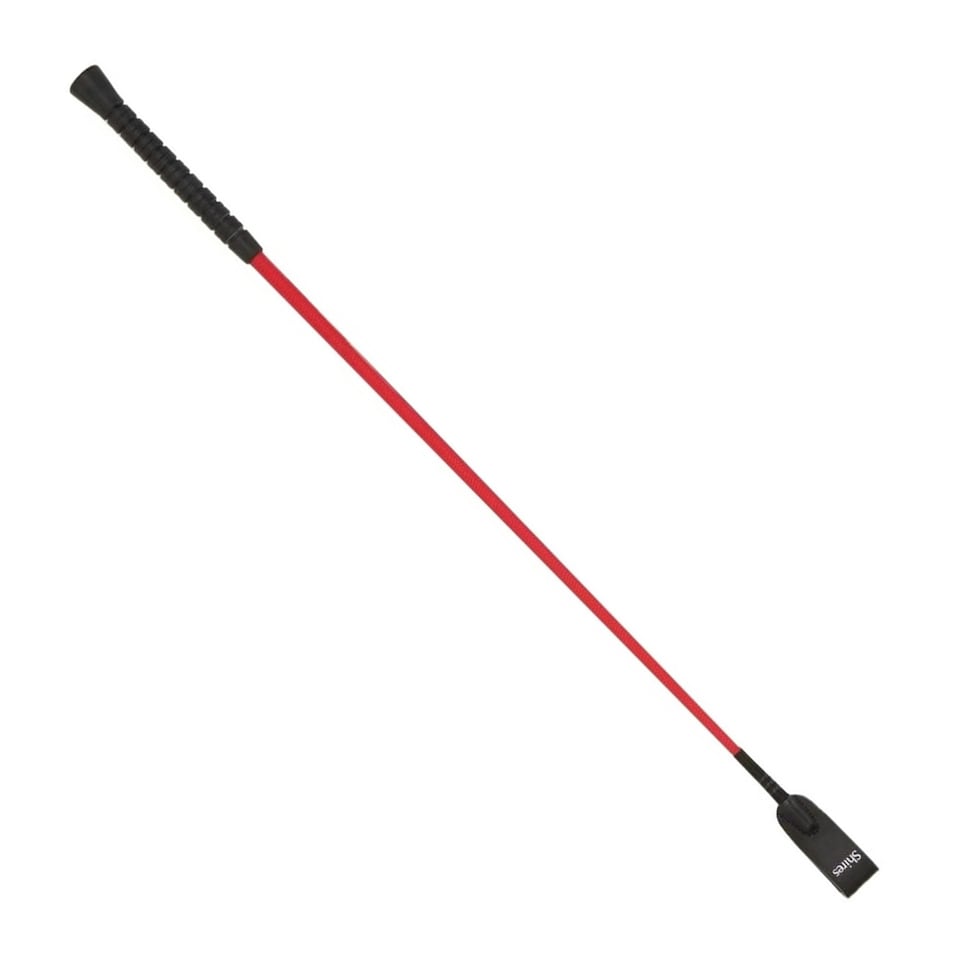image 1 of Shires Plain Leather Horse Dressage Whip - Red - 26.5in