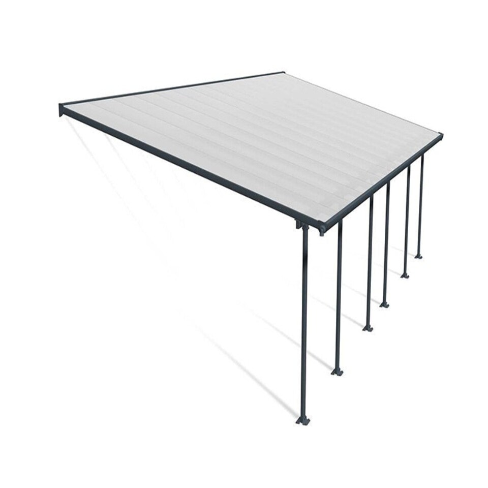 image 1 of Patio Cover Feria 4M Deep 4X8.50 Clear - Polycarbonate - L850 x W385 x H305 - Grey Grey