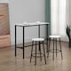 image 6 of HOMCOM 3 Piece Bar Table Set for 2 with Stools Steel Frame Footrest White