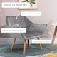 image 9 of HOMCOM Luxe Velvet-Feel Accent Chair w/ Wide Arms Slanted Back Grey