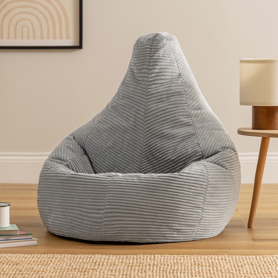 image 1 of icon Gaming Bean Bag Recliner Jumbo Cord Grey