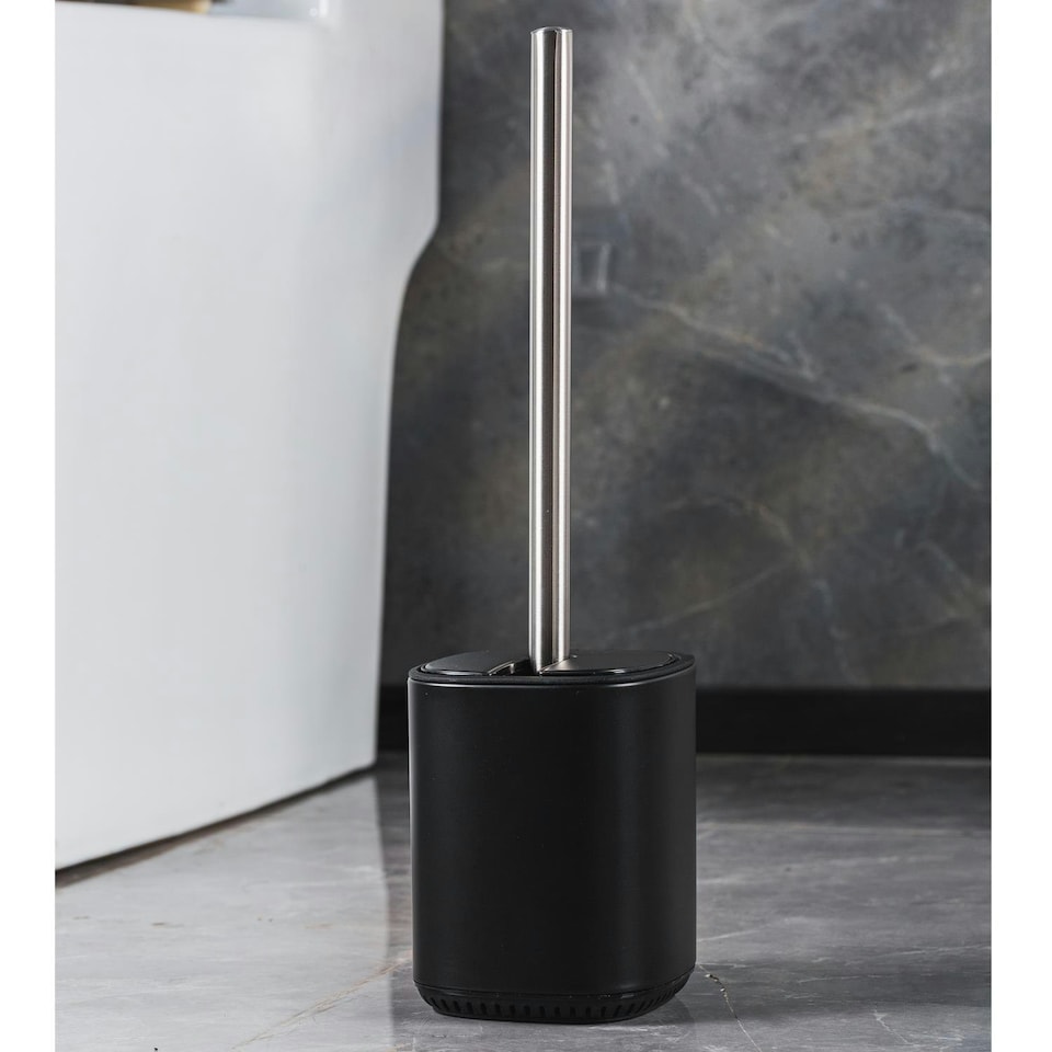 image 1 of Showerdrape Echo Black Toilet Brush & Holder