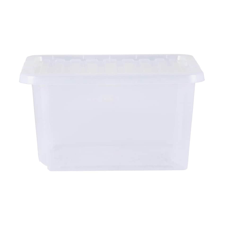 image 1 of Wham Crystal 5 x 28L Stackable Plastic Storage Boxes with Lids Green