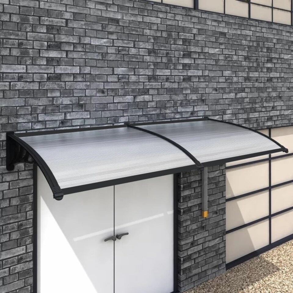 image 1 of Living and Home Window Door Awning Canopy with Brackets - 190cm Clear