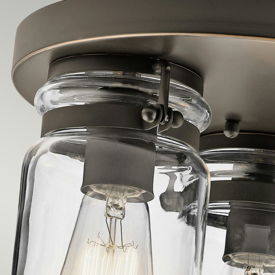 image 1 of Brinley 3 Light Flush Mount Ceiling Light Brushed Nickel, E27