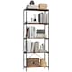 image 1 of HOMCOM 5-Tier Bookshelf, Industrial Bookcase, Floor Standing Book Shelf with Metal Frame, Open Display Shelving Unit for Living Room, Home Office and Bedroom, Rustic Brown and Black