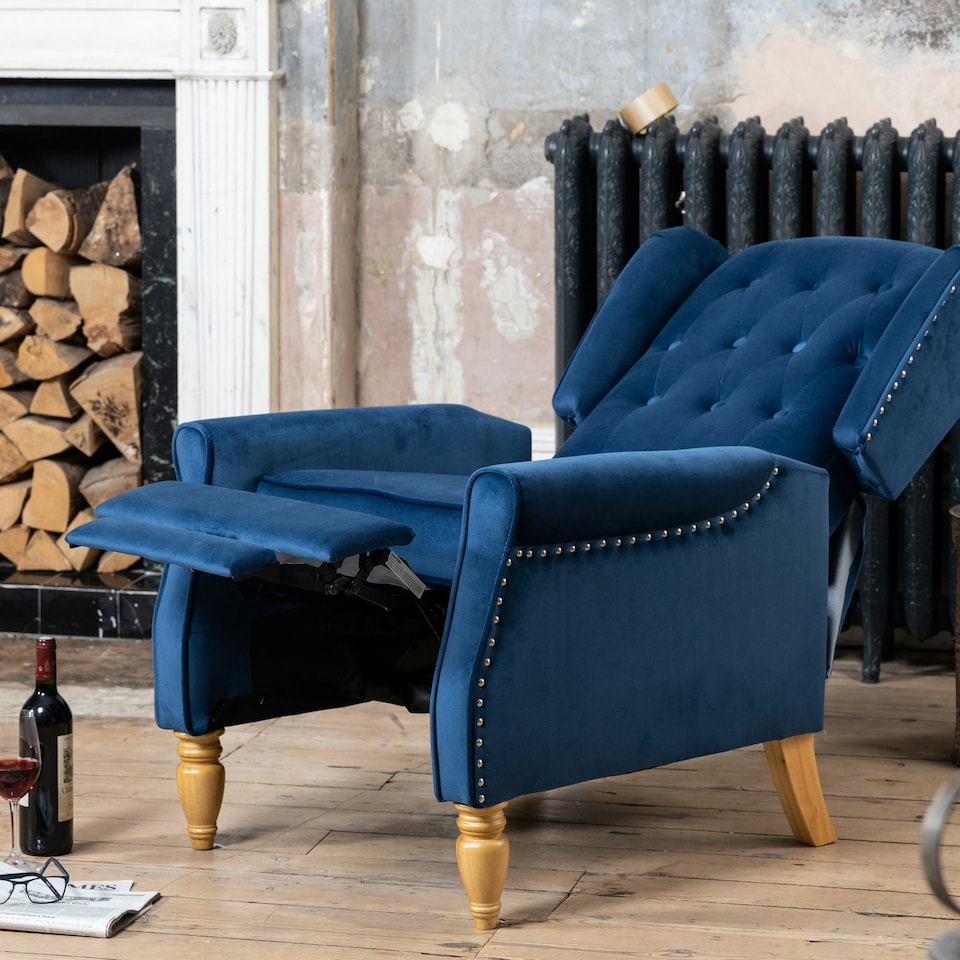 image 1 of Annapoli Recliner Armchair - Dark Blue