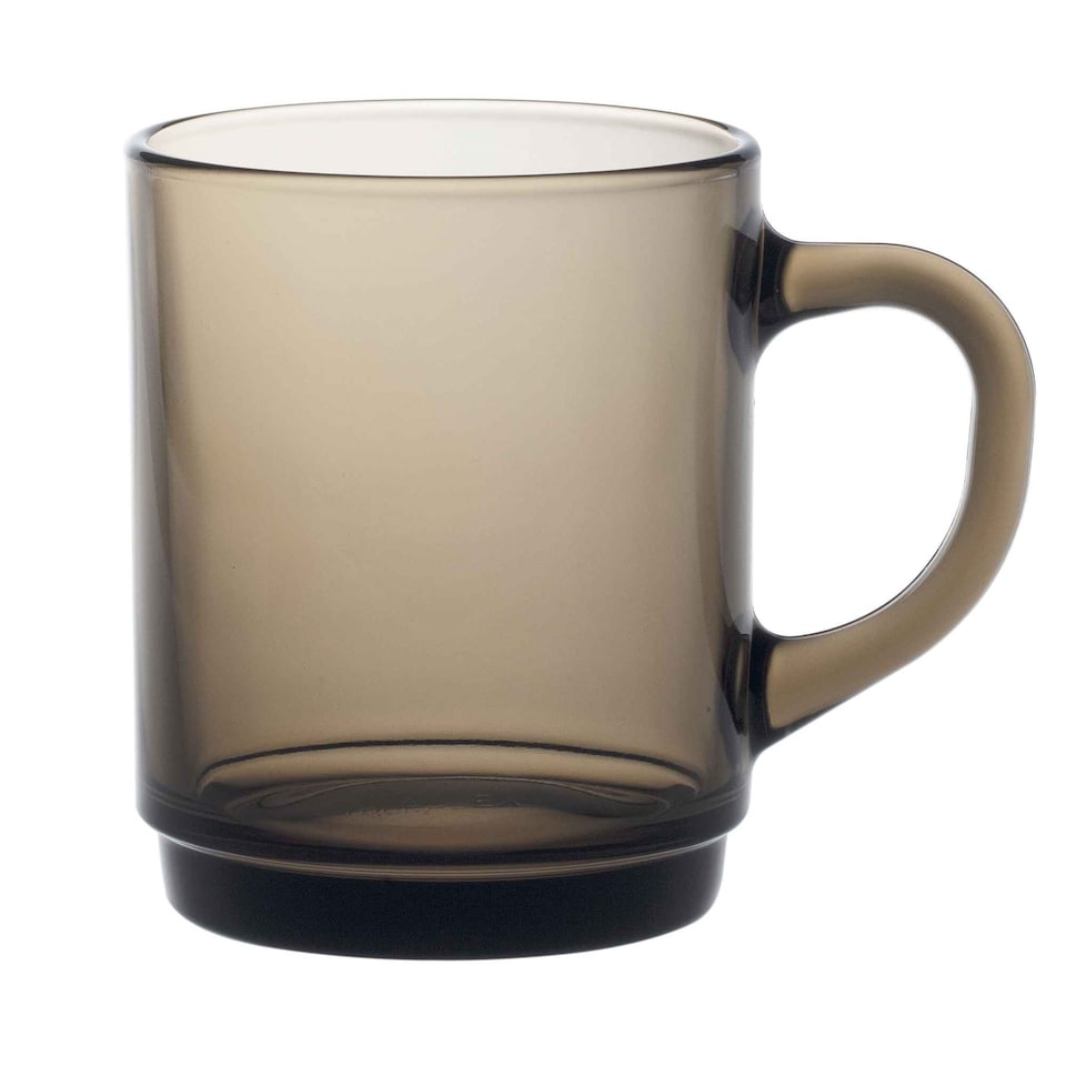 image 1 of Duralex Versailles Glass Coffee Mugs - 260ml Cups for Tea, Hot Drinks - Smoke - Pack of 6
