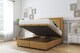 image 2 of Sloomy Ashford Mustard Plush Ottoman Bed Base With 54" Floor Standing Headboard 2'6 Small Single | Gold | Mustard | Small Single | 1