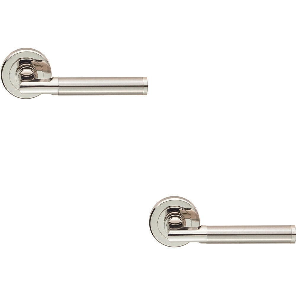 Loops 2x PAIR Sectional Round Bar with Mitred Corner Concealed Fix Dual Nickel in Metallics