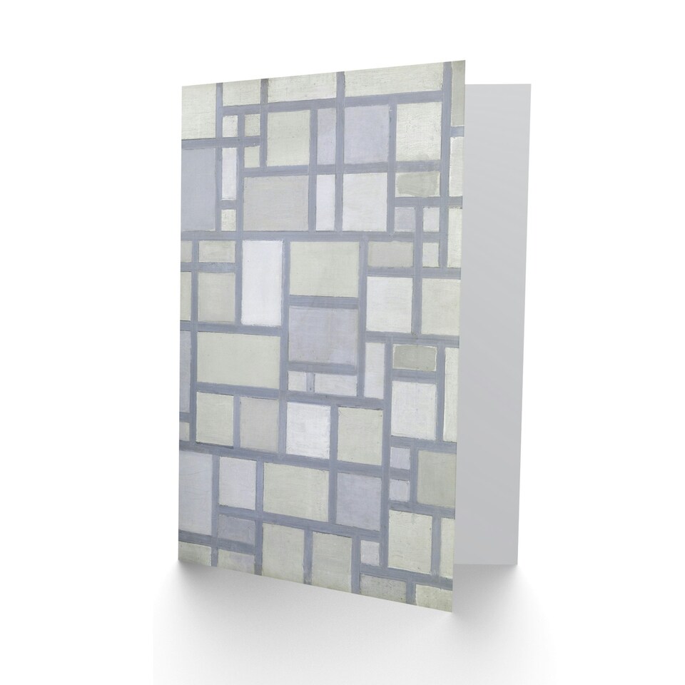 image 1 of Piet Mondrian Art Card Abstract Composition with Gray Lines