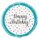 image 1 of Triangle Confetti Birthday Round Foil Helium Balloon 46cm / 18 in