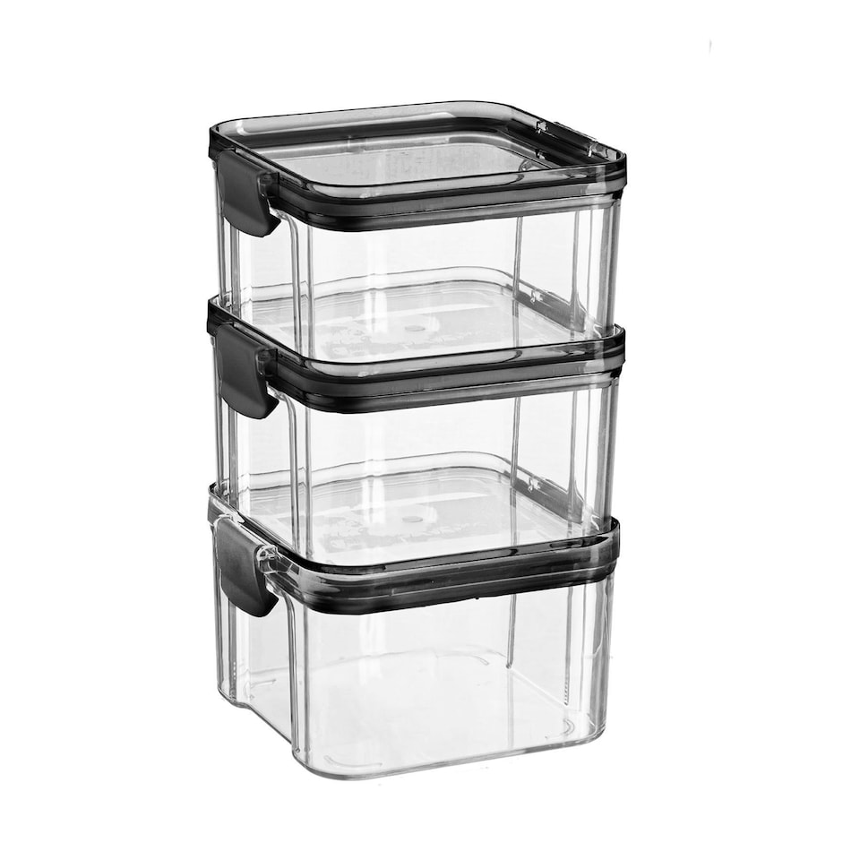 image 1 of Argon Tableware Food Storage Containers - 460ml - Pack of 3 - Resuable Container Meal Prep Container Tub Tupperware Airtight Lid