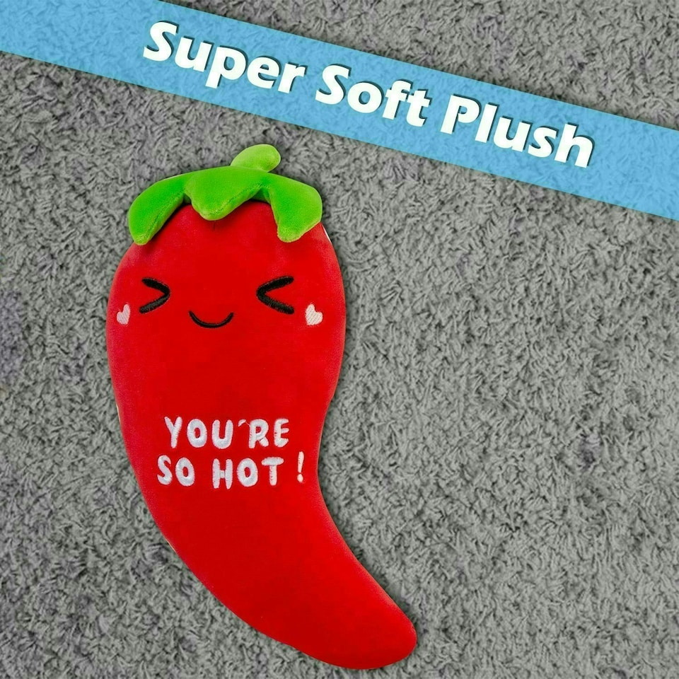 image 1 of Chilli Soft Toy Cute Plushie Huggable Cuddly Stuffed Toy 20cm Red