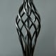 image 2 of ValueLights Memphis Pair of - Satin Black Barley Twist Table Lamps with Frosted Alabaster Shade and LED Bulb
