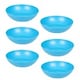 image 1 of 6 Unbreakable Plastic Deep Round Bowls Coloured Reusable Dinner and Picnic Plates | Blue | Blue | 6