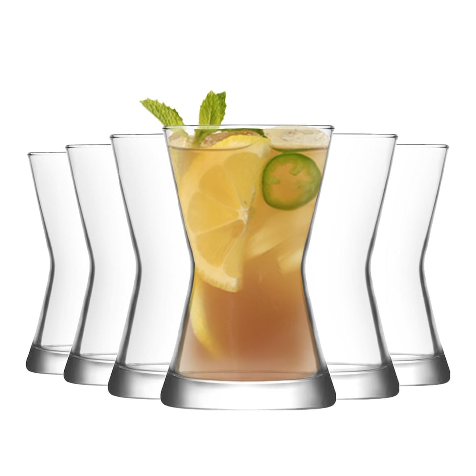 image 1 of LAV Derin Turkish Tea Glasses - 140ml - Clear - Pack of 6