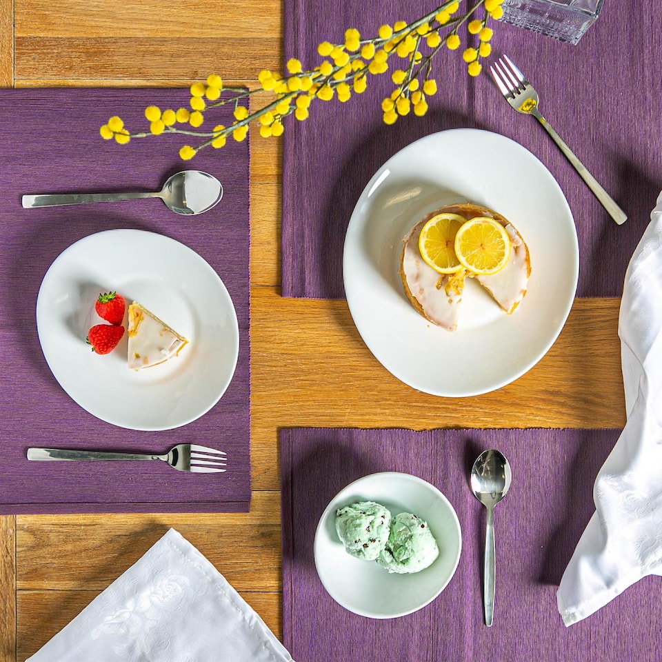 image 1 of Bormioli Rocco Prometeo Glass Dessert Plates - 24 x 19.5cm - White - Pack of 6 | White | White