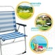 image 6 of Beach Chair Aktive Blue White 48 x 88 x 50 cm Aluminium Foldable (4 Units) N/A