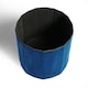 image 5 of OHS Matte Velvet Soft Round Foldable Footstool Seat Storage Organiser Ottoman Blue | Teal