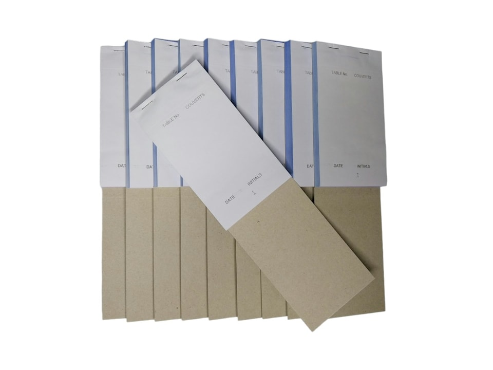 image 1 of Pack of 10 95mm x 165mm White Carbonless Triplicate Restaurant Pads