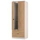 image 6 of Norway Tall Double 2 Drawer Wardrobe in Gold Craft Oak & Kashmir Cream | Golden Oak