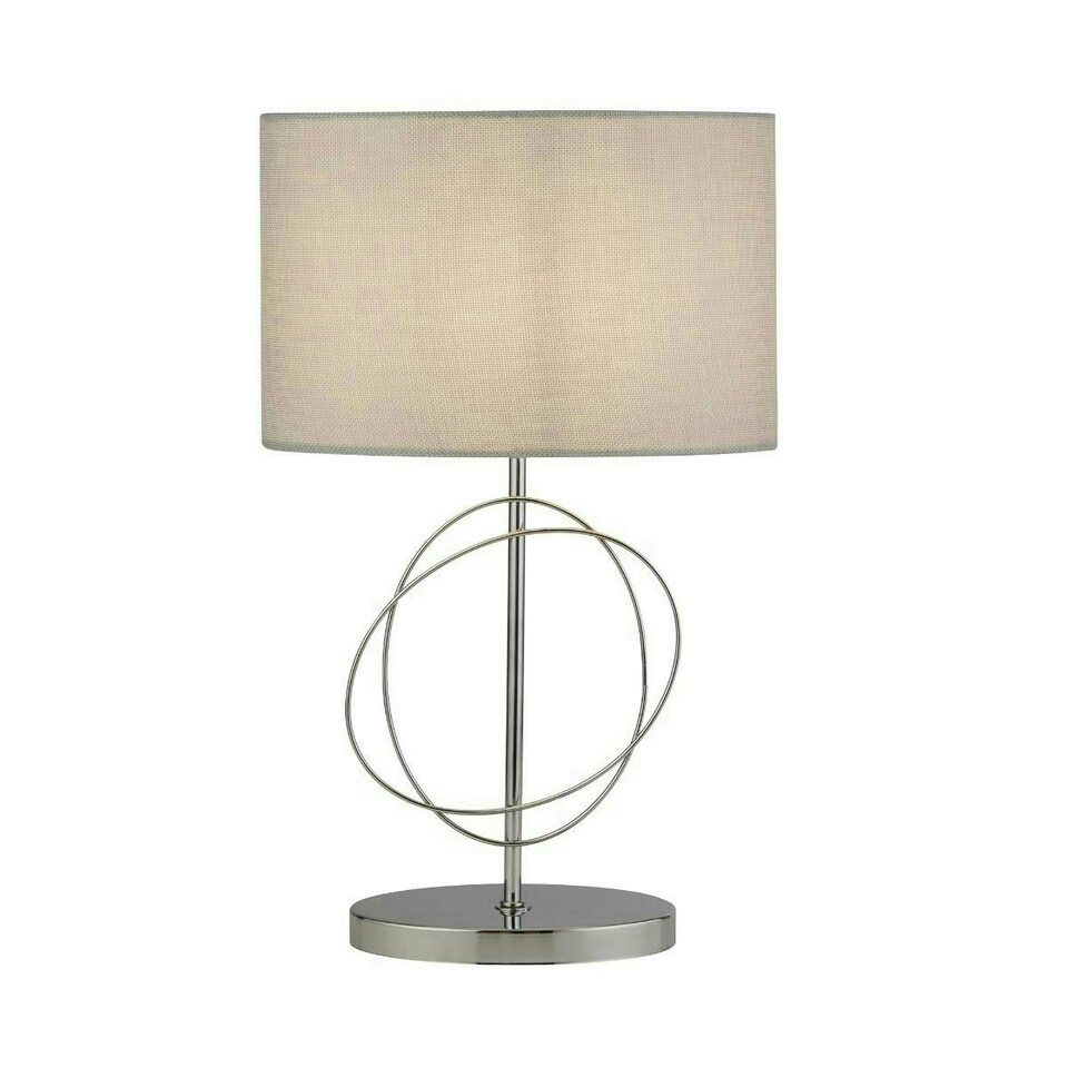 image 1 of Jiji Polished Chrome & Grey Table Lamp Chrome