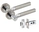 image 2 of Golden Grace 4 Pairs Titan Design Door Handles on Round Rose in Satin Nickel Polished Chrome with 2.5" Tubular Latch - 52mm Diameter | Grey | 4 Pairs