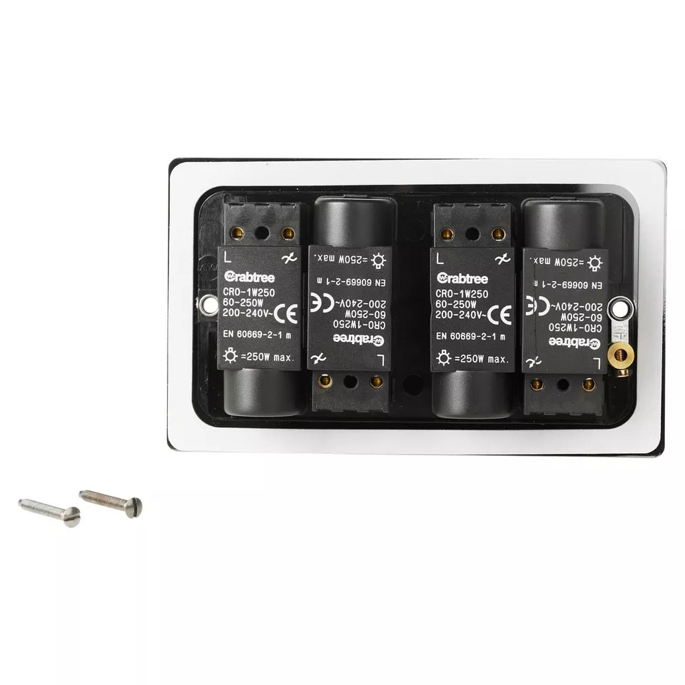 image 1 of Volex Crabtree 4-Gang Dimmer Light Switch - Flush Style