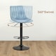 image 4 of HOMCOM Set Of 2 Microfibre Retro Tub Bar Stools Metal Frame Footrest Seat Blue